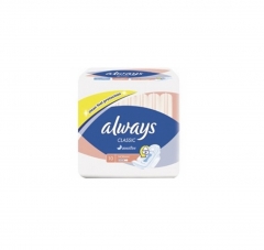 Always classic经典款日用卫生巾 无荧光剂网面 4滴水10片 原装进口 海外直邮