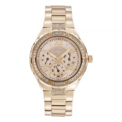 美国Guess盖尔斯女士石英机芯计时日期星期不锈钢表带休闲手表 W0111L2