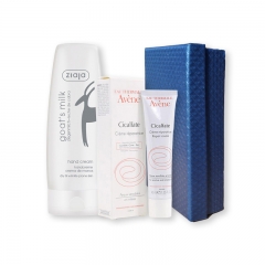 护肤礼盒套餐A--Avene雅漾活泉复原霜40ml+ Ziaja齐叶雅山羊奶保湿护手霜80ml