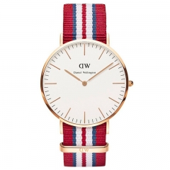 英国Daniel Wellington 丹尼尔惠灵顿 经典系列石英玫瑰金红蓝白男表手表0112DW