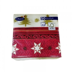 德国Duni杜尼节日纸巾50片圣诞餐纸24*24cm原木浆餐厅商务宴会印花彩色餐巾纸