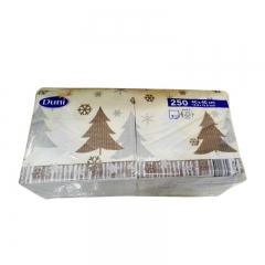 德国Duni杜尼节日纸巾250片餐纸黄色花40*40cm原木浆餐厅商务宴会印花彩色餐巾纸