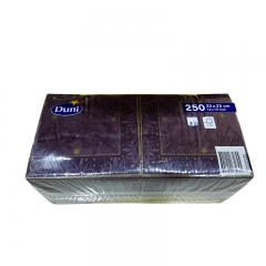 德国Duni杜尼节日纸巾250片餐纸紫色花33*33cm原木浆餐厅商务宴会印花彩色餐巾纸