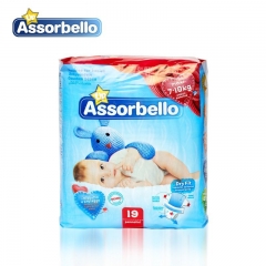 意大利Assorbello爱舒宝乐婴儿纸尿裤M号19片超薄柔软尿不湿尿片 原装进口