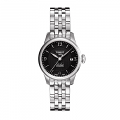 瑞士TISSOT天梭力洛克系列机械钢带表镜蓝宝石水晶黑色表盘情侣表女士手表T41.1.183.54