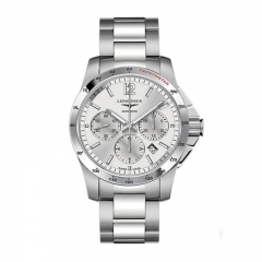 瑞士浪琴Longines康卡斯系列人工合成蓝宝石表镜手表机械男表 L2.743.4.76.6