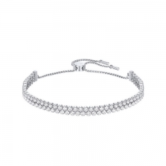 施华洛世奇SWAROVSKI Subtle 银色双排钻软身闪亮女士手链 5221397