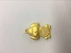 黄金十二生肖狗吊坠金镶玉和田玉足金小狗狗