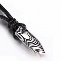 男士吊坠挂件个性战狼2项链吴京同款子弹头纯银925潮男饰品（7-9克）