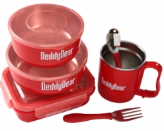 韩国杯具熊 BeddyBear儿童保温餐具6件套 红色